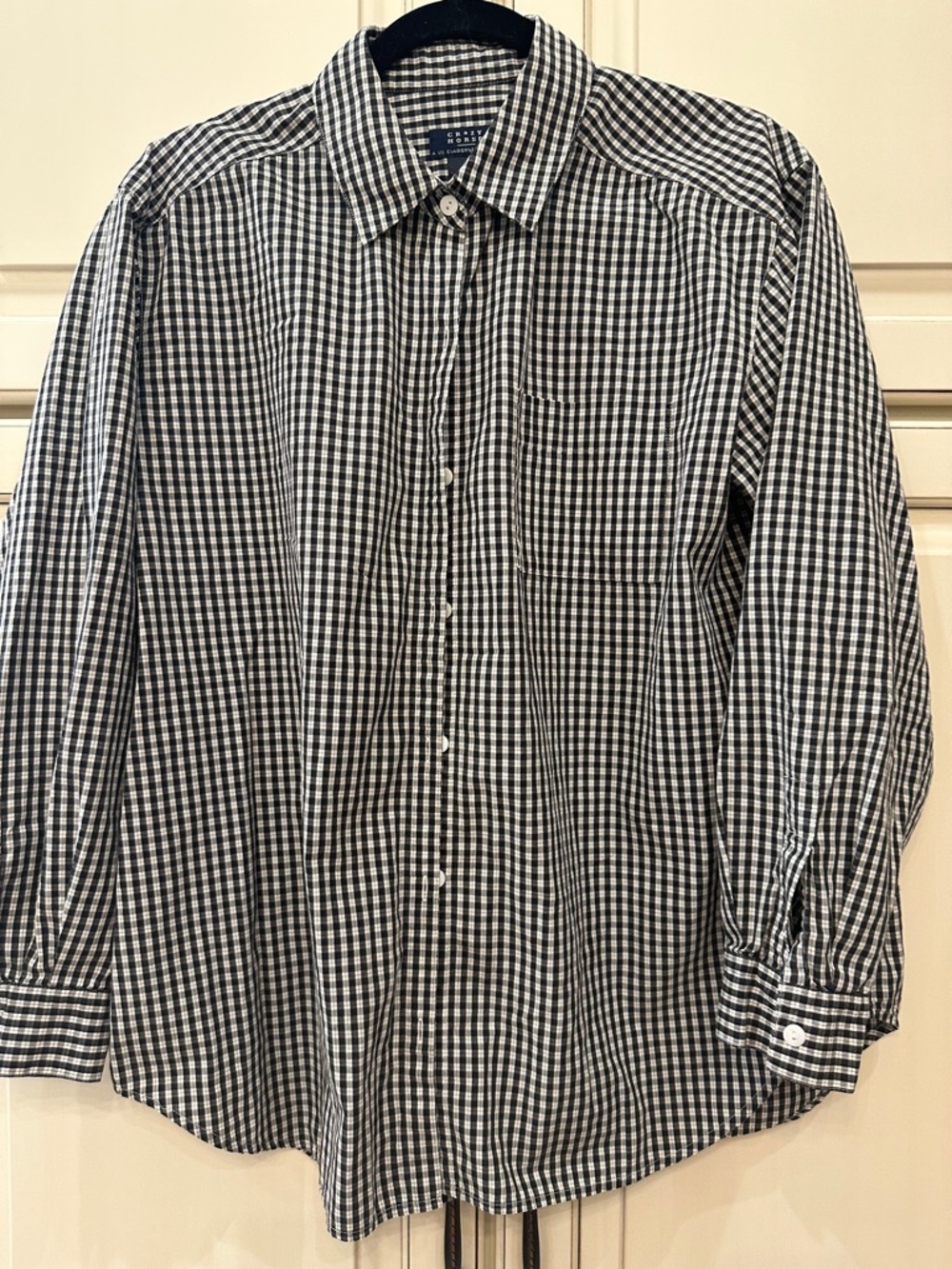 Men's Liz Claiborne Black & White Gingham Dress Shirt